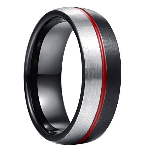 Fáinne Cruach Tungstain do Fhir, tungstain Cruach, plátáilte, jewelry faisin & méid éagsúla do rogha & do fear, wide:8mm, Díolta De réir PC
