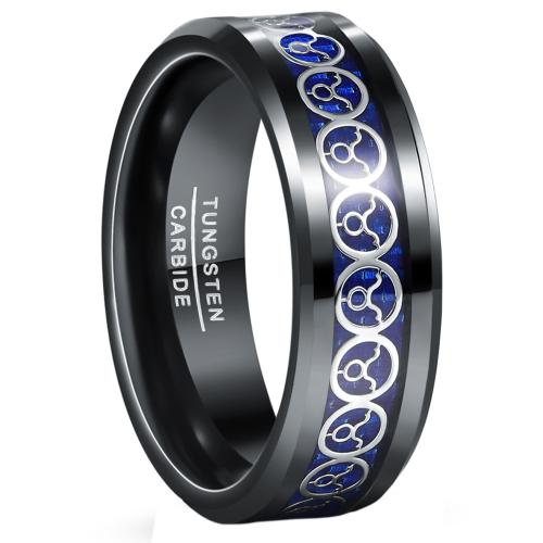 Fáinne Cruach Tungstain do Fhir, tungstain Cruach, plátáilte, jewelry faisin & méid éagsúla do rogha & do fear, dubh, Díolta De réir PC