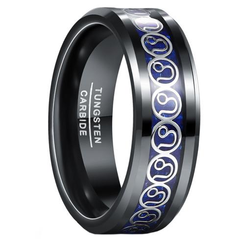 Fáinne Cruach Tungstain do Fhir, tungstain Cruach, plátáilte, jewelry faisin & méid éagsúla do rogha & do fear, dubh, Díolta De réir PC