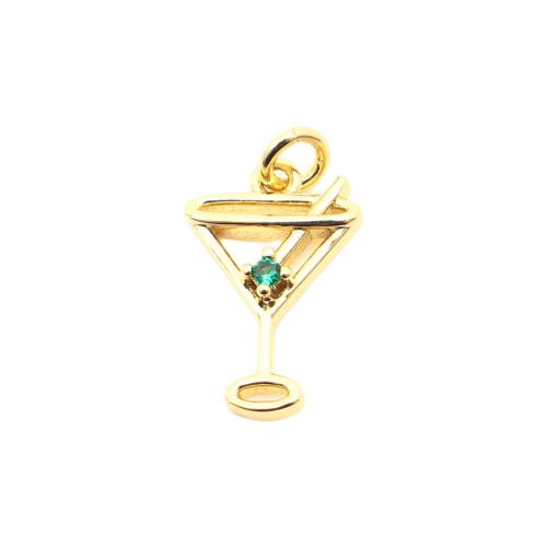 Ciúbach Zirconia siogairlín Micrimhilseogra réiteodh Prás, Corn, DIY & micrea réiteach zirconia ciúbach & log, órga, 14x10x2mm, Díolta De réir PC