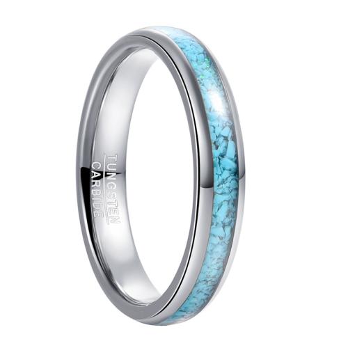 Anel de aço de tungstênio para homens, with turquesa, banhado, joias de moda & tamanho diferente para a escolha & para o homem, cor original, vendido por PC