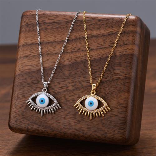 Titanium stål halskæde, med Cubic Zirconia & Resin, forgyldt, mode smykker & for kvinde, flere farver til valg, Solgt af PC