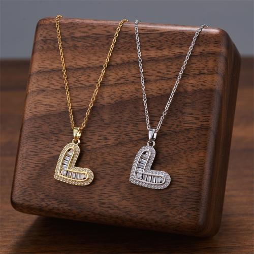 Titanová ocel náhrdelník, Titanium ocel, s Cubic Zirconia, módní šperky & pro ženy, více barev na výběr, Prodáno By PC