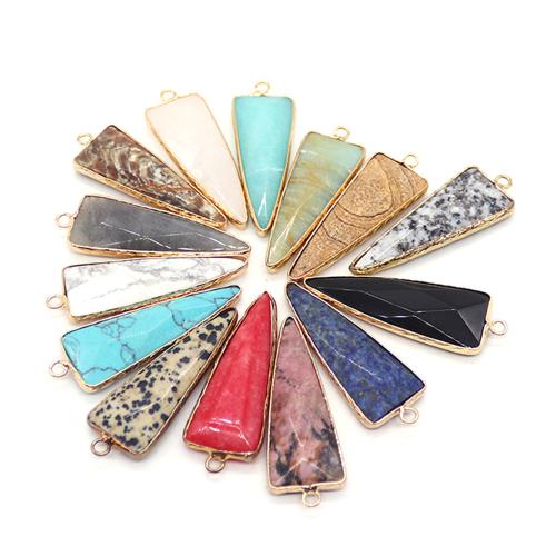 Gemstone Přívěsky Šperky, Drahokam, s Mosaz, DIY, více barev na výběr, 14x46mm, Prodáno By PC