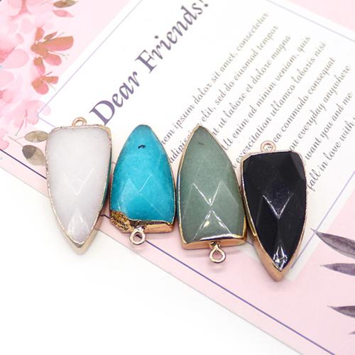 Gemstone Přívěsky Šperky, Drahokam, s Mosaz, DIY, více barev na výběr, 16x38mm, Prodáno By PC