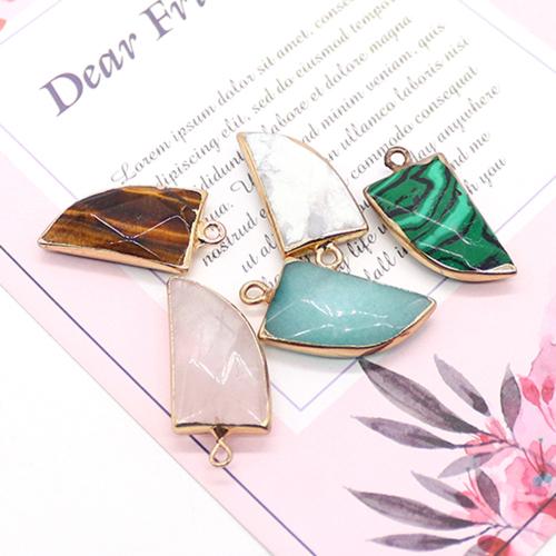 Gemstone Přívěsky Šperky, Drahokam, s Mosaz, DIY, více barev na výběr, 13x26mm, Prodáno By PC
