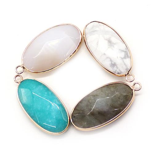 Gemstone Přívěsky Šperky, Drahokam, s Mosaz, DIY, více barev na výběr, 18x36mm, Prodáno By PC