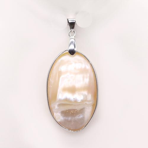 Pendentifs coquillage, coquille, avec laiton, DIY, blanc, 25x40mm, Vendu par PC