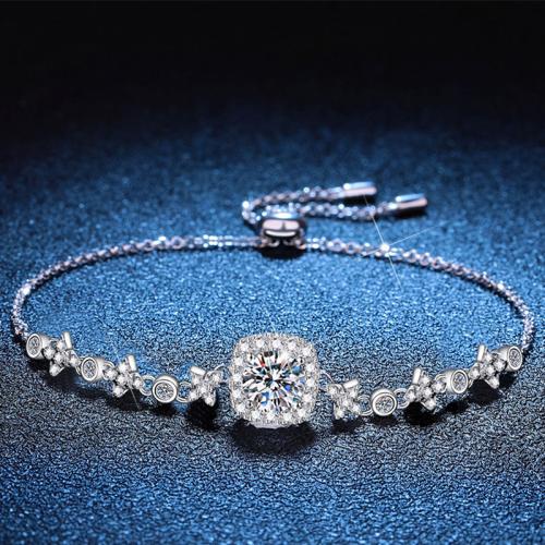 925 Sterling Silver Bracelet, le 1.2inch slabhra extender, platanam plátáilte, ábhair éagsúla do rogha & do bhean, Fad Thart 6.3 Inse, Díolta De réir PC