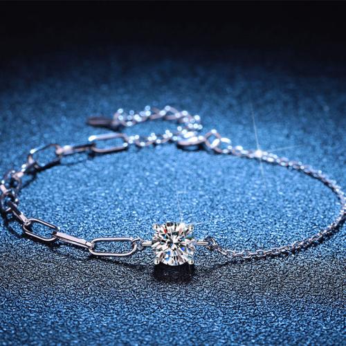 925 Sterling Silver Bracelet, le 1.2inch slabhra extender, platanam plátáilte, ábhair éagsúla do rogha & do bhean, Fad Thart 6.3 Inse, Díolta De réir PC