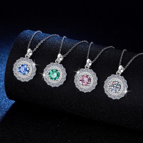 925 sterline d'argento collana, with 2inch extender chain, Fiore, placcato platino, stili diversi per la scelta & per la donna, Lunghezza Appross. 15.7 pollice, Venduto da PC