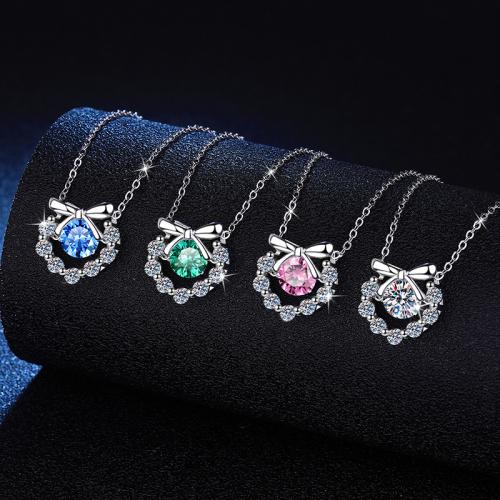 925 Sterling Silver Ogrlica, s 2inch Produžetak lanac, Bowknot, platine pozlaćen, različitih stilova za izbor & za žene, Dužina Približno 15.7 inčni, Prodano By PC