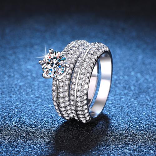 925 sterling silver Finger Ring, platinerade, olika material för val & olika storlek för val & för par, Storlek:4.5-9, Säljs av Ställ