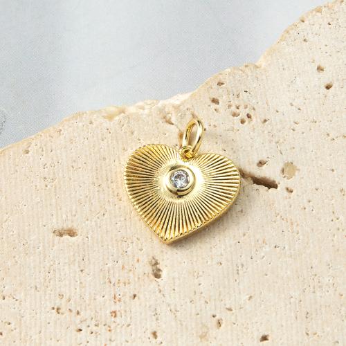 Cubique Pendentif en laiton zircon pavent, coeur, Placage, bijoux de mode & pavé de micro zircon, plus de couleurs à choisir, protéger l'environnement, sans nickel, plomb et cadmium, 14.20x2.60x16.12mm, Vendu par PC