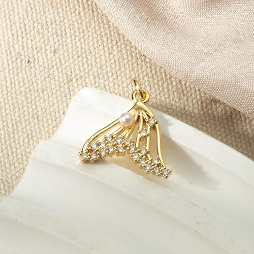 Rhinestone Brass Hängen, Mässing, med Plast Pearl, plated, mode smycken & med strass, fler färger för val, nickel, bly och kadmium gratis, 16x3.65x19mm, Säljs av PC