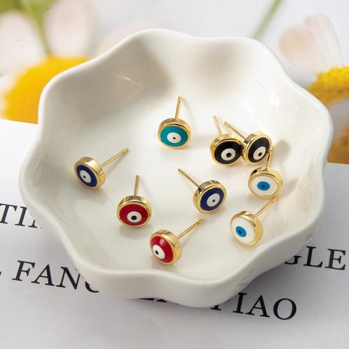 Earrings Eye olc, Prás, plátáilte, jewelry faisin & cruan, dathanna níos mó le haghaidh rogha, nicil, luaidhe & caidmiam saor in aisce, 8x15.20x8mm, Díolta De réir Péire