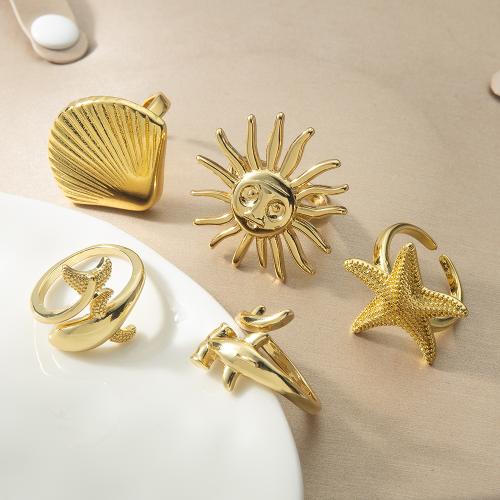 Brass prst prsten, Mosaz, á, módní šperky, zlato, nikl, olovo a kadmium zdarma, 29.80x30x22.80mm, Prodáno By PC