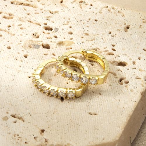 Laiton Leverback boucle d'oreille, Placage, bijoux de mode & pavé de micro zircon, Or, protéger l'environnement, sans nickel, plomb et cadmium, 19.10x3x20.50mm, Vendu par paire