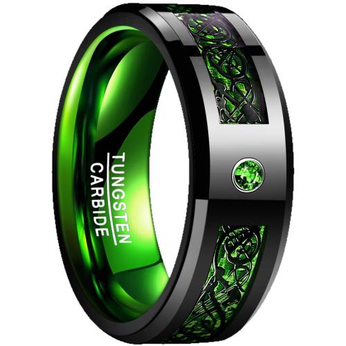 Tungsten Steel Ring for Men  plated & micro pave cubic zirconia & for man black Sold By PC