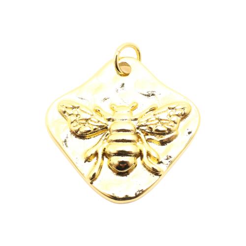 Brass Ékszer Medálok, Sárgaréz, DIY, aranysárga, 21x22x3mm, Által értékesített PC