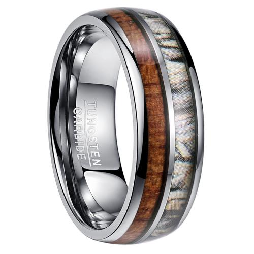 Tungsten Steel Ring for Men  with Wood & Acrylic plated fashion jewelry & for man original color Sold By PC