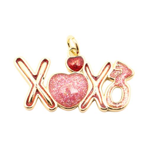Brass Jewelry Pendants DIY & enamel & hollow golden Sold By PC