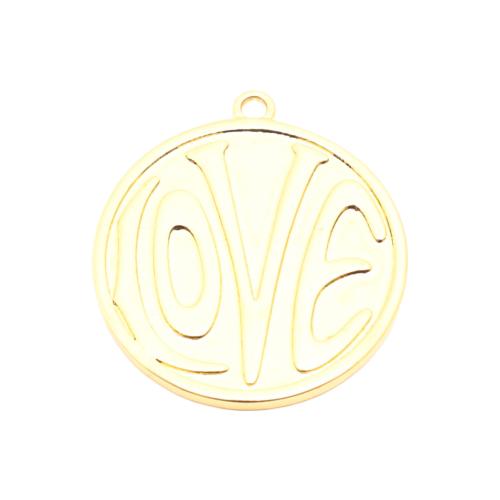 Brass Jewelry Pendants Round DIY golden Sold By PC
