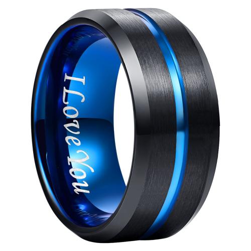 Tungsten Stålring til mænd, Wolfram stål, forgyldt, forskellig størrelse for valg & for mennesket & to tone, Solgt af PC
