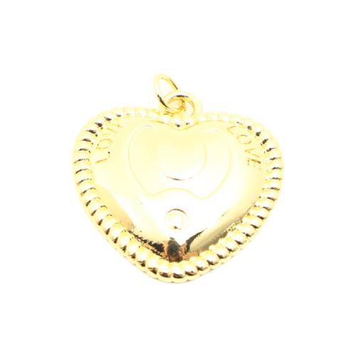 Pendants Croí Prás, DIY, órga, 24x23x4mm, Díolta De réir PC