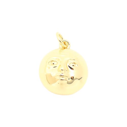 Brass Jewelry Pendants Round DIY golden Sold By PC