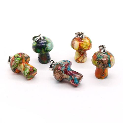 Imperial Jasper Hängen, Mässing, med Impression Jasper, svamp, plated, DIY, fler färger för val, nickel, bly och kadmium gratis, 15x23mm, Säljs av PC