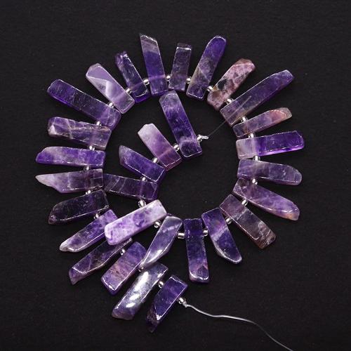 Natürliche Amethyst Perlen, Unregelmäßige, plattiert, DIY, violett, 10x30-10x45mm, verkauft von Strang