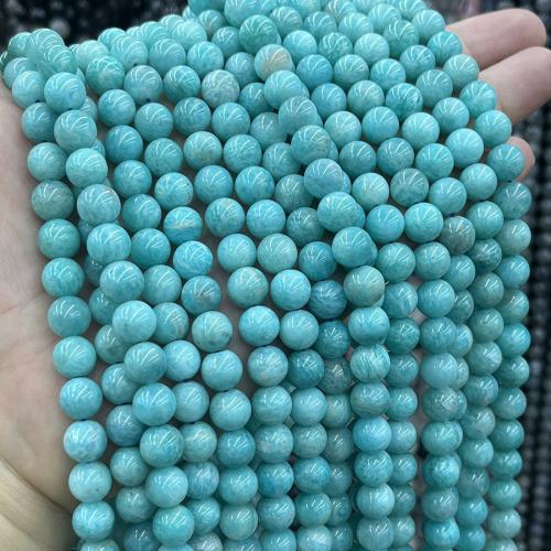 Amazonit Beads, du kan DIY, blå, 8mm, Solgt Per 38 cm Strand