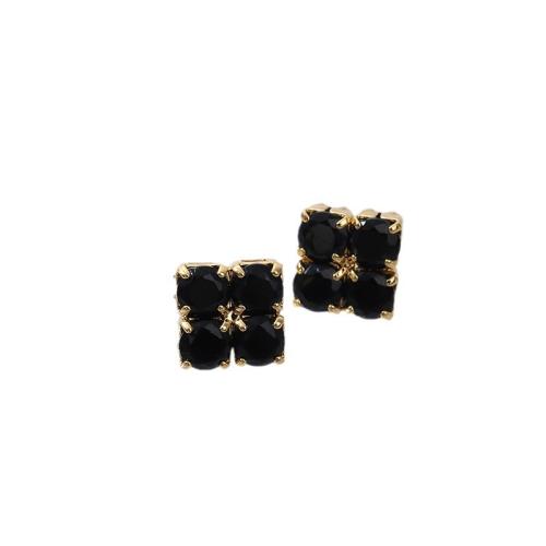 cristallo orecchini a borchia, with lega in zinco, Motivo geometrico, placcato color oro, Micro spianare cubic zirconia & per la donna, più colori per la scelta, 10mm, Venduto da coppia