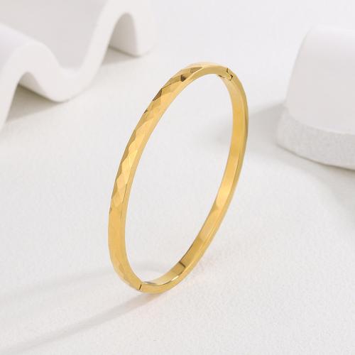 Titanium Staal Bangle, plated, verschillende stijlen voor de keuze & voor vrouw & met strass, Binnendiameter:Ca 60mm, Verkocht door PC