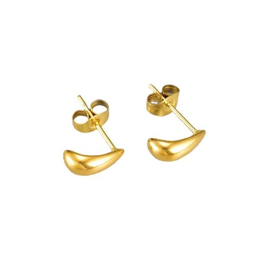 304 roestvrij staal Stud Earring, Traan, gold plated, mode sieraden & voor vrouw, earring length 10-20mm, Verkocht door pair
