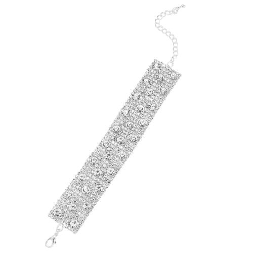 Messing Armbanden, met Cubic Zirconia, silver plated, mode sieraden & voor vrouw, Verkocht door PC
