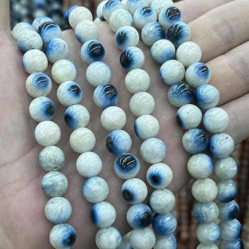 Blue Ice Glacierite Stone Beads Round DIY blue Sold Per 38 cm Strand