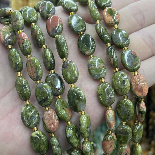 Unakite Beads, Runde, du kan DIY, flere farver til valg, 10x14mm, Solgt af Strand