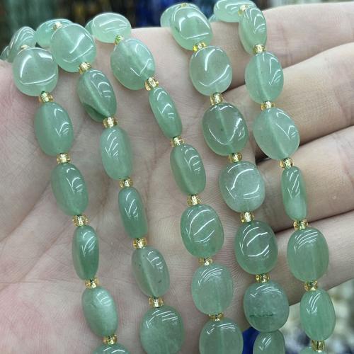 Aventurine Korálky, Zelená Aventurine, elipsa, DIY, zelený, 10x12mm, Prodáno za 38 cm Strand