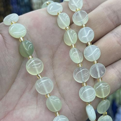 Jade Beads, Jade New Mountain, Disc, du kan DIY, grøn, 10mm, Solgt Per 38 cm Strand