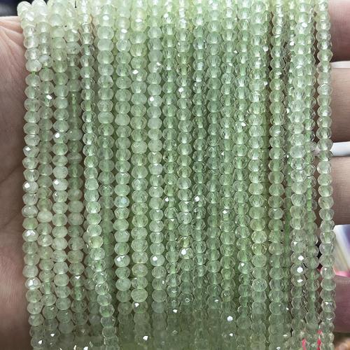 Gemstone Jewelry Karoliukai, Prehnite, Pasidaryk pats, žalias, 3x4mm, Parduota už Apytiksliai 38 cm Strand