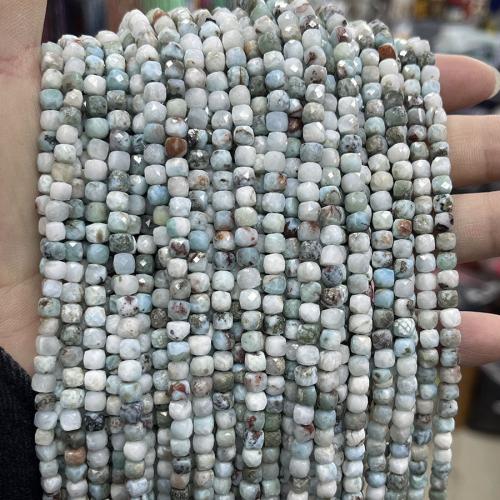 Larimar Perla, Trg, možete DIY, miješana boja, 4mm, Prodano Per Približno 38 cm Strand