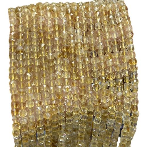 Természetes citrin gyöngyök, Citromsárga, Square, DIY, sárga, 4.60mm, Naponta eladott Kb 38 cm Strand