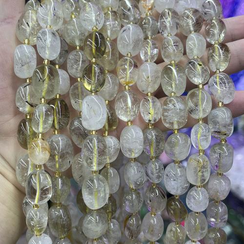 Prirodni kvarc nakit Beads, Rutil kvarc, Nepravilan, možete DIY, miješana boja, 12-15mm, Prodano Per Približno 38 cm Strand