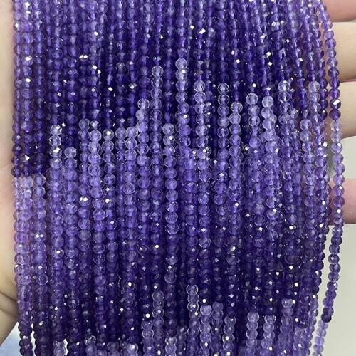 Natürliche Amethyst Perlen, rund, DIY, violett, 3mm, verkauft per ca. 38 cm Strang