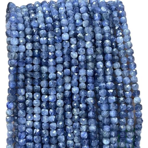 Prirodni kvarc nakit Beads, Kyanite, Trg, možete DIY, plav, 4mm, Prodano Per Približno 38 cm Strand