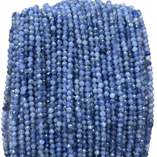 Prirodni kvarc nakit Beads, Kyanite, Krug, možete DIY, plav, 4mm, Prodano Per Približno 38 cm Strand