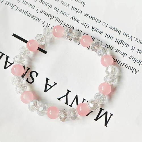 Stiklas Apyrankė, rankų darbo, Bižuterijos & moters, daugiau spalvų pasirinkimas, beads length 8mm, Ilgis Apytiksliai 6-8 Inch, Pardavė PC