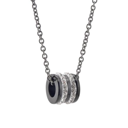 Titanium Čelik Ogrlica, pozlaćen, bez spolne razlike & s Rhinestone, više boja za izbor, Dužina Približno 20-31.5 inčni, Prodano By PC